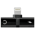 Pikkukuva 4 / 4: iPhone XR/Xs Max/XS/X/8/7 Dual/Dubbelingång Adapter Rosa