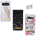Miniatyrbild 1 av 8: Samsung Galaxy S10 - Skal / Skydd / Blommor / Marmor Rosa