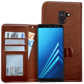 Miniatyrbillede 3 af 10: Glat læder etui til Samsung Galaxy A8 2018 - Luksus i læder! Vit