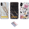 Pikkukuva 1 / 8: iPhone X/Xs - Kotelo Suoja Kukka / Marmori Svart