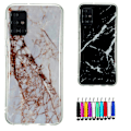 Miniatyrbillede 1 af 5: Samsung Galaxy A71 - Marmorbeskyttelse Svart