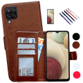 Miniatyrbillede 1 af 10: Samsung Galaxy A12 / A12 5G - PU Læder Pung Etui Svart