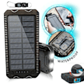 Miniatyrbillede 1 af 10: Solcelledrevet Powerbank Bærbar Ekstern Batterioplader 10000mAh