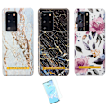 Miniatyrbild 1 av 7: Huawei P40 Pro - Skal / Skydd / Blommor / Marmor Rosa