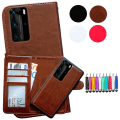 Miniatyrbillede 1 af 6: Huawei P40 Pro - PU Læderpung Etui Brun