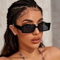 Miniatyrbillede 4 af 4: Solbriller kvinder rektangulære trendy 2025 sommer retro  leopard Brown one size