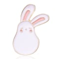 Miniatyrbild 2 av 5: Emaljerade Broscher m morot kanin vindsnurra till barn väska kläder White Bunny with red bow