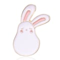 Miniatyrbillede 2 af 5: Emaljerede brocher med gulerodskaninevirvel til børnetaske tøj White Bunny with red bow