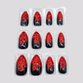 Miniatyrbilde 2 av 2: Snap nails with red glitter halloween theme blood party fancy Red one size