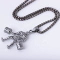 Miniatyrbild 3 av 5: Coolt halsband guldpläterat gym tyngdlyftare kedja Gold one size