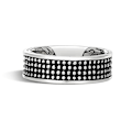 Miniatyrbillede 3 af 4: 925 Sølvbelagt håndlavet ring til mænd i sort mønster Silver one size