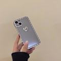 Pikkukuva 5 / 5: iPhone 13 Pro galvanoitu kotelo mattametallista 3D-sydämellä Silver one size