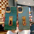 Miniatyrbilde 8 av 8: Stilige luksuriøse skallgulldetaljer og sammenleggbart stativ iphone11pro Blue one size
