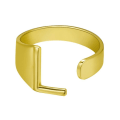 Miniatyrbillede 4 af 6: Forgyldt ring med minimalt justerbare bogstaver Gold one size