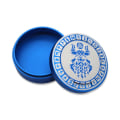 Miniatyrbild 1 av 4: Snusdosa i blå aluminium för alla snus - Viking med runskrift valknut symbol Blå