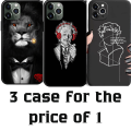 Miniatyrbilde 1 av 5: iPhone 12 Pro Max 3-PACK case lion Einstein Statue Black one size