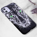 Pikkukuva 1 / 2: iPhone 12 13 pro max valoisa kuorileopardi vihreillä silmillä Grey one size