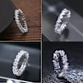 Miniatyrbillede 2 af 3: Håndlavede evighedsringe Zircon 925 sølvringe flere modeller Silver one size