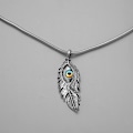 Pikkukuva 2 / 3: Viileä kaulakoru hopea feather eye demon ruostumatonta terästä Silver one size