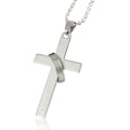 Miniatyrbilde 4 av 4: Christian cross in steel with ring in black, gold and silver Black one size