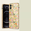 Miniatyrbillede 4 af 7: iPhone 12 Pro Max luksus glas case mønster guld barok fjer blomst Blue one size