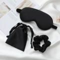 Miniatyrbillede 6 af 6: Sovemaske + scrunchie + rejsetaskesæt silke sove luksuriøst Grey one size