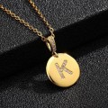Pikkukuva 1 / 9: Pyöreät kirjaimet amuletit kullasta ja zirkonikullatut kaulakorut Gold one size