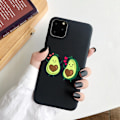 Miniatyrbillede 1 af 3: iPhone 12 & 13 Pro Max Mini case avocado med kerne og hjerter Black one size