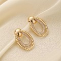 Miniatyrbillede 2 af 3: Stilfulde øreringe ringe hoops geometrisk mesh wire Gold one size