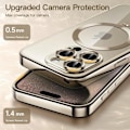 Miniatyrbillede 6 af 6: Etui til iPhone 15, Pro & Max magnet for nem opladning galvanisering Silver one size