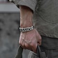 Miniatyrbilde 3 av 3: Noorzai S - Retro adjustable bracelet for men in silver medieval Silver one size