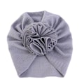 Pikkukuva 4 / 6: Suloinen turbaani, jossa iso kukka useissa väreissä stretchmateriaalia 0-4 v vauva lapsi Grey one size