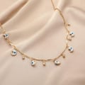 Miniatyrbilde 3 av 4: Oriental chain with nazar on moon gold marking collarbone Gold one size