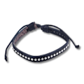 Miniatyrbillede 2 af 2: Håndlavet armbånd i ægte læder stil sorte nitter mænd Black one size