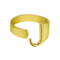 Miniatyrbild 1 av 6: Guldpläterad ring med bokstäver minimalistisk justerbar Gold one size