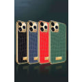 Miniatyrbilde 6 av 7: iPhone 12 Case genuine leather crocodile pattern gold plated high luxury Green one size