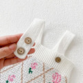 Pikkukuva 4 / 6: Yhteensopiva neuletakki ja shortsit ruusukuvioisella retroklassikkotyylillä White Cardigan 0-6 months