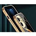 Miniatyrbillede 5 af 5: iPhone 12 Pro Max luksus glas etui guld marmor mønster sort hvid White one size