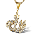 Pikkukuva 2 / 4: Tyylikäs kaulakoru Lähi-idän Allah-riipuksella ja Crystal CZ - 60 cm pitkä Silver one size