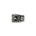 Miniatyrbillede 3 af 5: Skull and Cross Ring i rustfrit stål med kædedetaljer Silver one size