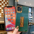 Miniatyrbilde 7 av 9: Stilige luksuriøse skallgulldetaljer og sammenleggbart stativ iphone11pro Red one size