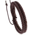 Miniatyrbild 1 av 2: Genuint läder justerbart brunt armband för män Brun one size