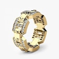 Miniatyrbild 1 av 3: Unik handgjord guld ring för män punk lyx design Gold one size