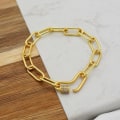 Miniatyrbillede 3 af 4: Hjerteformet armbånd 18 karat guldbelægningskæde unikt design Gold one size