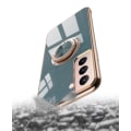 Miniatyrbillede 4 af 4: Luksuriøst stilfuldt case Samsung Galaxy S21 Ultra med ringstativfunktion Guld LightPink one size