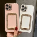 Pikkukuva 3 / 9: iPhone 13 Pro-kotelon kahva, jossa on strassitimanttijalusta musta valkoinen pinkki Black one size
