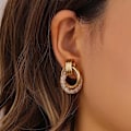 Miniatyrbillede 3 af 3: Stilfulde øreringe ringe hoops geometrisk mesh wire Gold one size