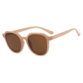 Miniatyrbilde 2 av 3: Bohemian Round Solbriller for menn UV400 beige brun svart Brown one size