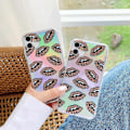 Miniatyrbild 2 av 2: Mobilskal till iPhone11 neonfärg med mun leopardmönster multifärg one size