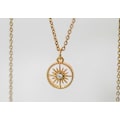 Miniatyrbilde 3 av 3: Necklace compass gold plated with crystal handmade with chain Gold one size